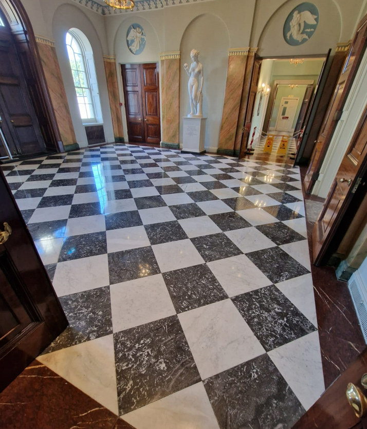 Marble Floor Grind and Re Finish